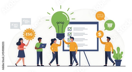 Diverse team working together on a project with innovative ideas.