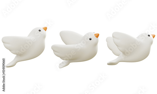 Photography Cartoon Style Pigeon Bird 3D Graphic