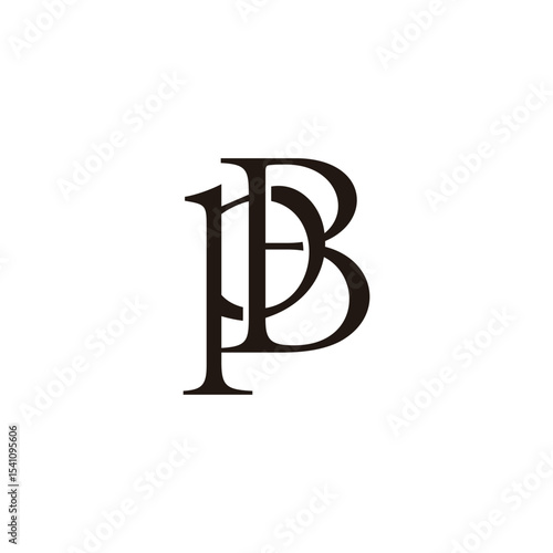 Tableau sur toile letters bp 3d linked overlapping flat logo vector