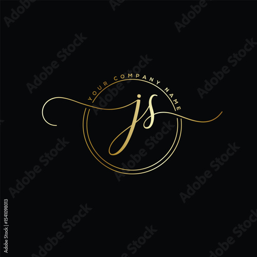 Elegant gold js initials logo design for company branding