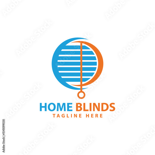Modern home blinds logo design template