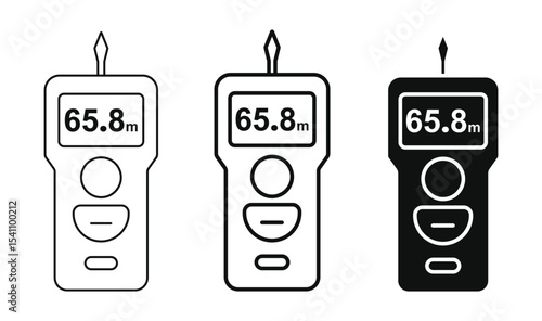 Laser distance measurer icon, outline, glyph, and line style vector tools