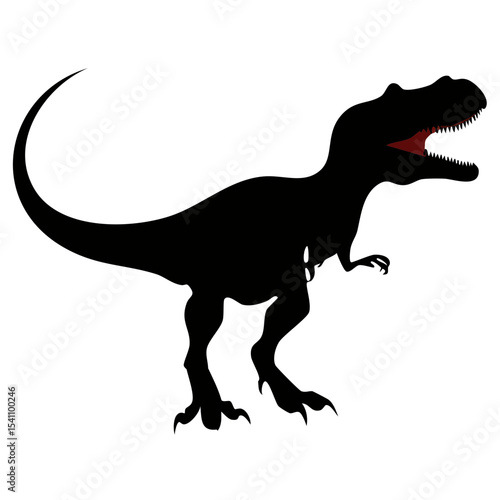 Powerful Tyrannosaurus Rex Silhouette Prehistoric Predator Illustration