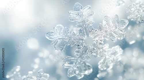 Detailed snowflake, delicate crystal, winter wonderland, beautiful detail, high resolution