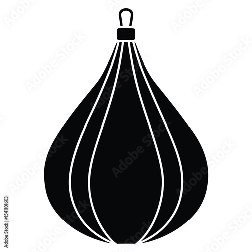 Black punching bag isolated on white background for boxing and fitness