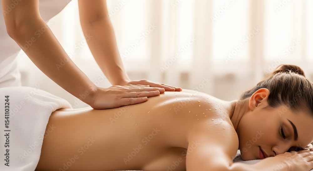 Obraz premium Relaxing Back Massage Therapeutic Touch for Stress Relief and Pain Management