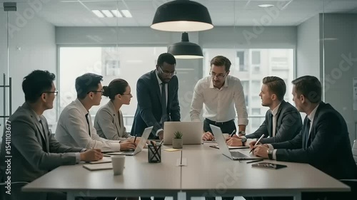 Business people in a meeting around a table