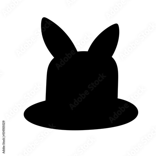 Silhouette of a traditional Easter bonnet with ribbon, festive symbolism