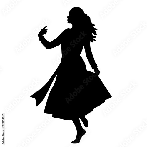 Joyful Irish dancer silhouette gracefully performing, cultural expression