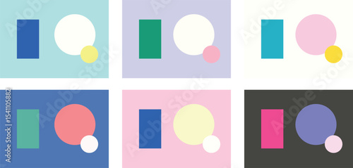 抽象的な形の色彩スウォッチセット