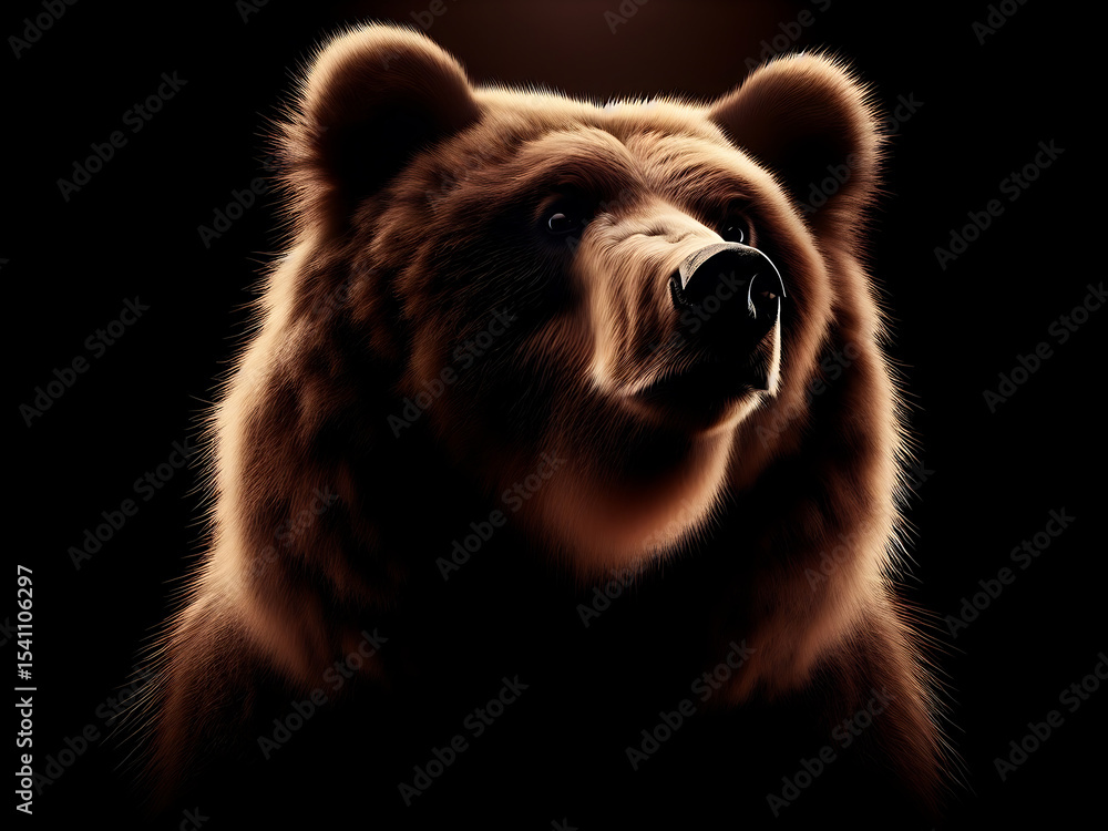 Alaska bear or grizzly bear image photo on black background for decorate and print for shirt and other products. Alaska, grizzly bear, decorate, body . Alaska bear or grizzly bear image photo on black background for decorate and print for shirt and other products. Alaska, grizzly bear, decorate, body .