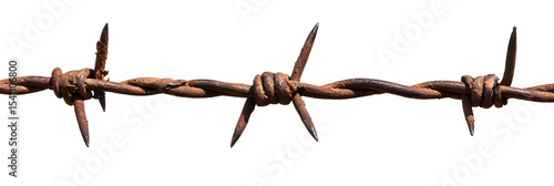 Rusty barbed wire against a black background, a symbol of danger and restriction