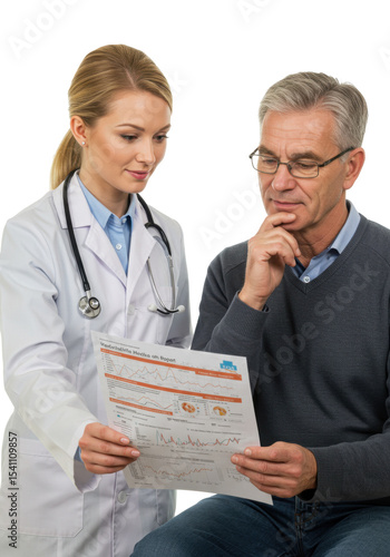 Young Doctor Discussing Health Plan With Senior Patient In Office