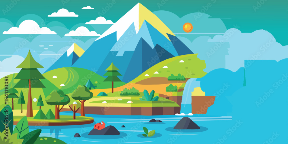 Naklejka premium nature and landscape vector