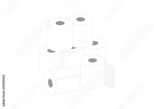積み重ねたトイレットペーパーのイラスト