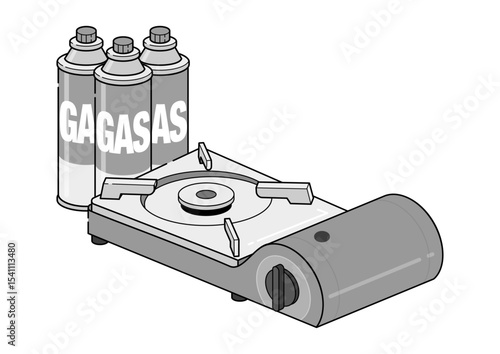 カセットコンロとカセットボンベのイラスト