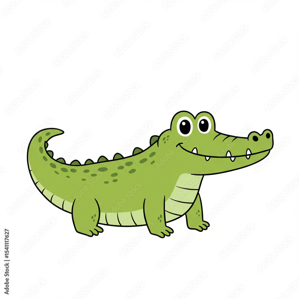 Fototapeta premium cartoon crocodile isolated on white