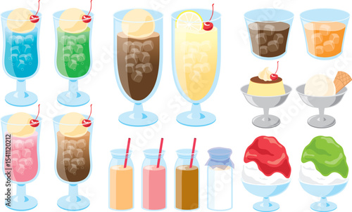 レトロなドリンクのイラスト