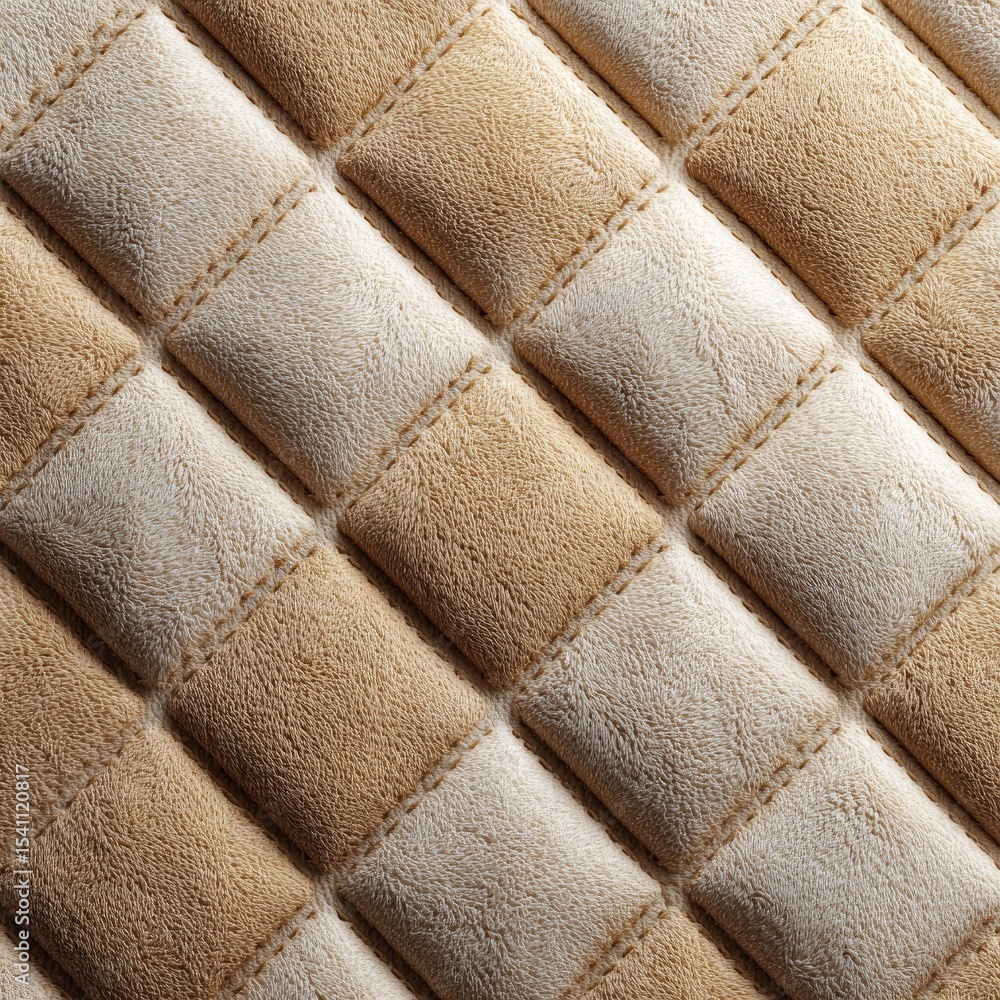 Obraz premium Close-up view of a quilted fabric texture.