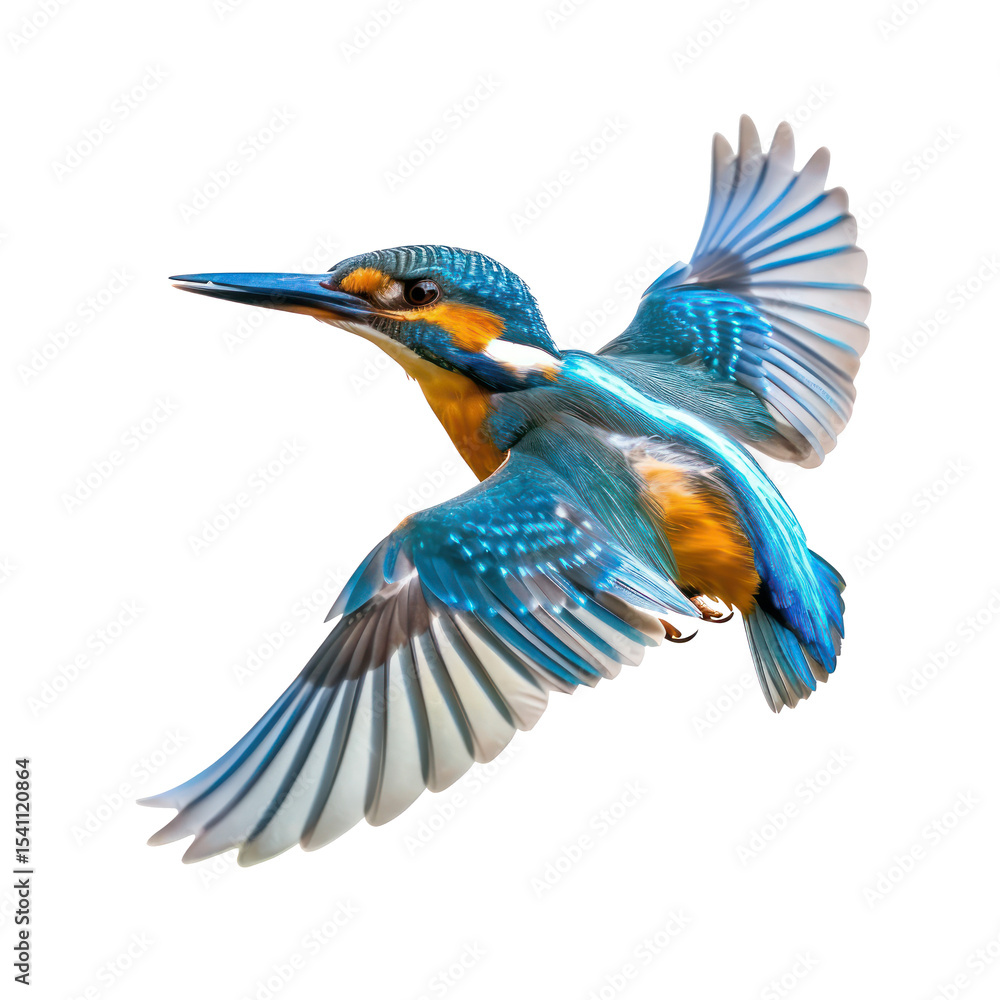 Obraz premium Kingfisher fly full body isolate on transparent background