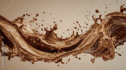 Rich Chocolate Splash Forming Intricate Patterns