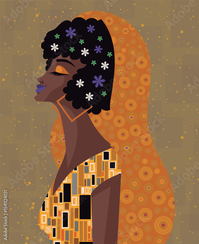 beautiful african model in yellow dress