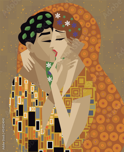 happy cute romantic couple kissing