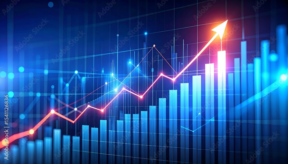 Financial graph showing growth and success. Financial graph showing growth and success.