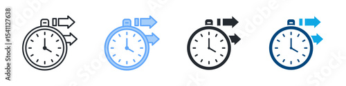 Future Icon Set Multiple Style. Design In Outline, Blue, Glyph, Dual Tone