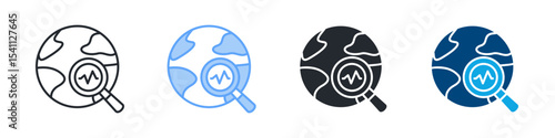 Observation Icon Set Multiple Style. Design In Outline, Blue, Glyph, Dual Tone