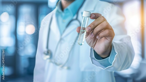 Wallpaper Mural Doctor holding medical test tube with sample in laboratory, healthcare professional analyzing specimen for research or diagnosis, early disease detection and prevention concept. Torontodigital.ca