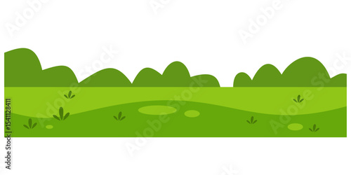Green Rolling Hills Landscape Vector Background – Cartoon Nature Scene