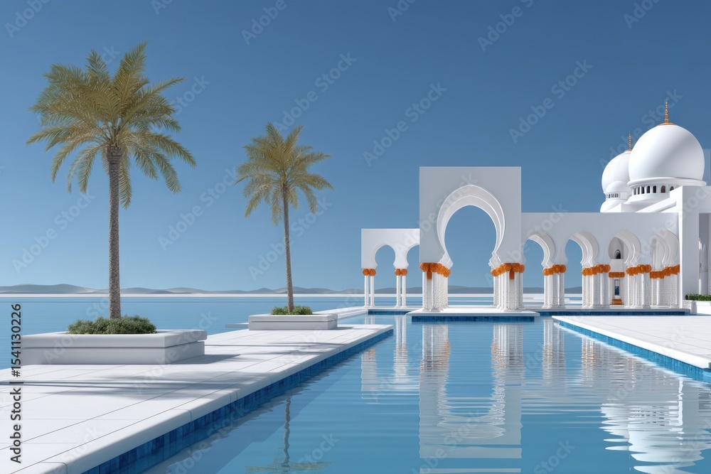 Fototapeta premium Serene coastal mosque
