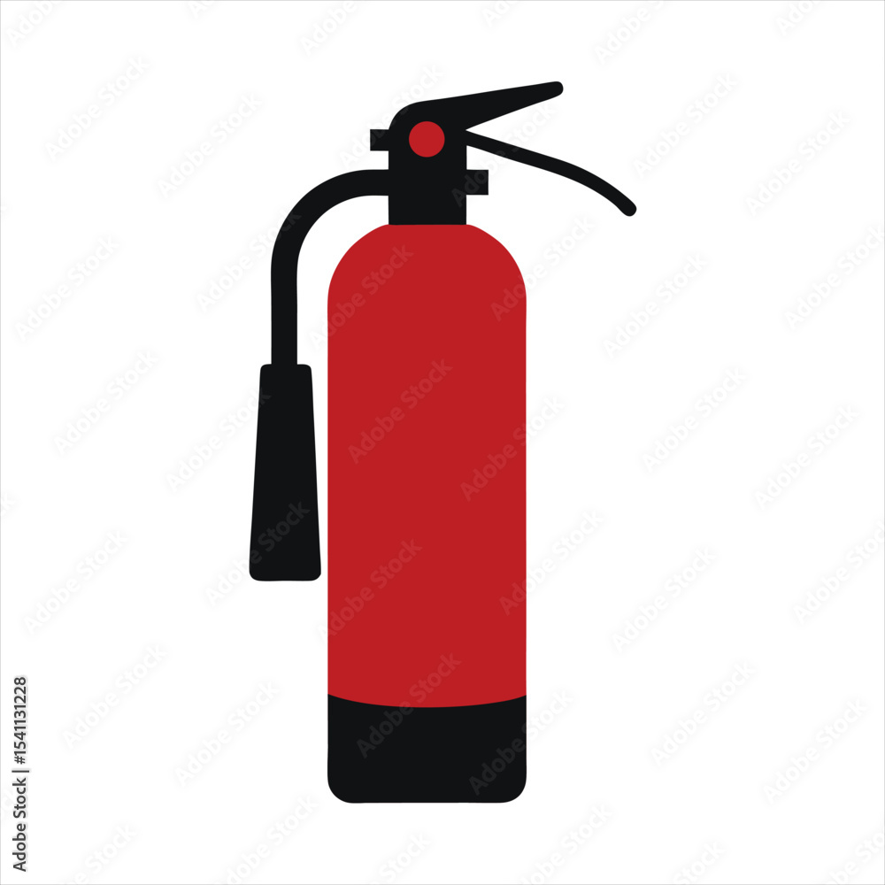 Obraz premium Red fire extinguisher isolated on white for safety and emergency protection
