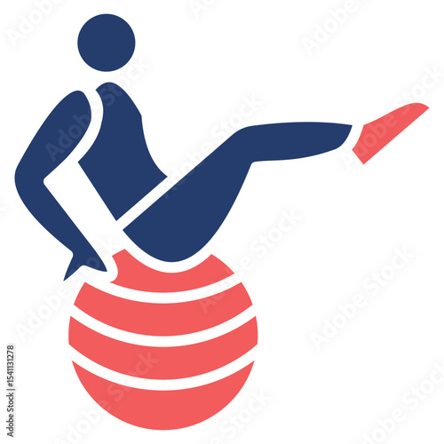 Fitness Ball solid color icon