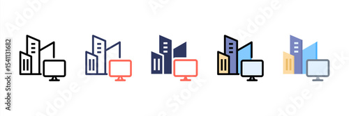 Monitor Multi Style Icon Set