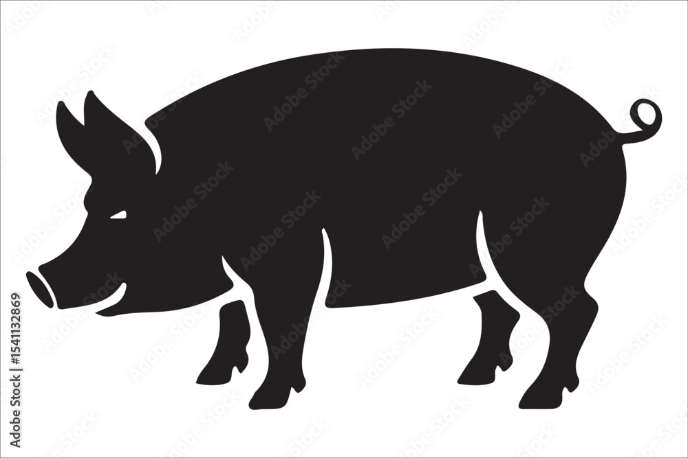 Fototapeta premium BBQ Grill and Food Silhouette Set – Summer Barbecue Vector Icons.