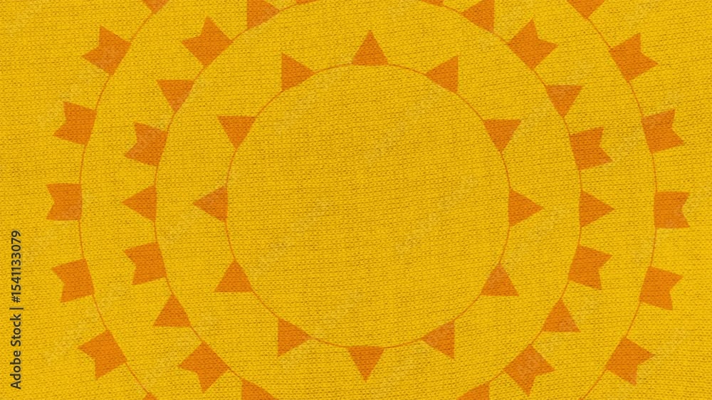 Fundo Animado, Festa Junina, Bandeirinhas girando em Loop, amarelo e laranja.