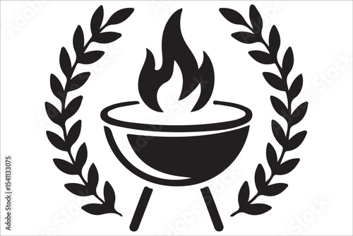 BBQ Grill and Food Silhouette Set – Summer Barbecue Vector Icons.
