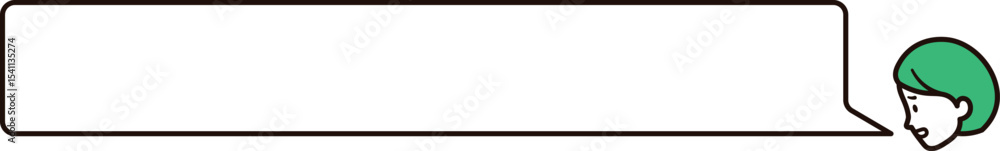 Obraz premium 悩んでいるビジネスウーマンと吹き出しのシンプルなイラスト素材