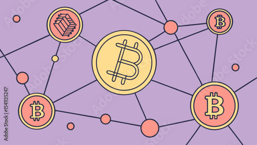 Bitcoin Cryptocurrency Network Decentralized Digital Currency System.