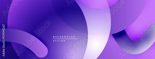 Abstract purple layers create flowing dynamic background. Smooth gradients offer modern visual appeal. Minimalist design suits various projects.