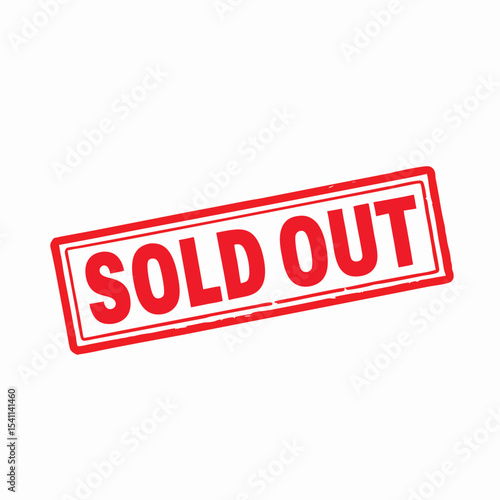 Red sold out stamp showing limited availability and final sale on white background