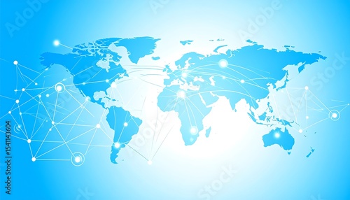 World map with network connections with blue.