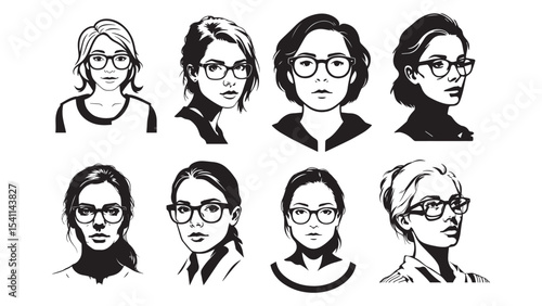 Woman with Glasses Silhouette Vector Illustration for Style, Identity, and Modern Character Concepts

Woman with Glasses Silhouette Vector Illustration for Style Identity and Modern Character Concepts