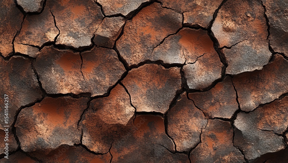 Photo of a close-up view of cracked clay in various shades, showcasing the texture and patterns that make up desert terracotta tiles. Web banner with copy space on the left side for text. Photo of a close-up view of cracked clay in various shades, showcasing the texture and patterns that make up desert terracotta tiles. Web banner with copy space on the left side for text.