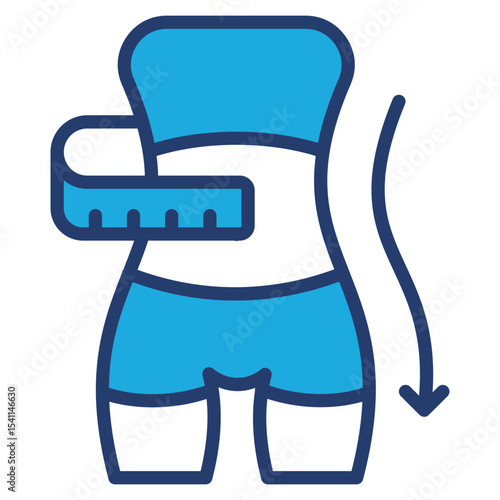 Waist blue color icon