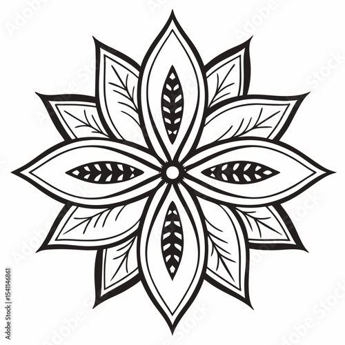 black and white flower