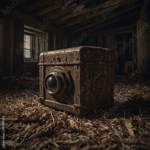 Describe a forgotten object you found in your attic that seems to hold a mysterious past. What is it, and what story does it tell?