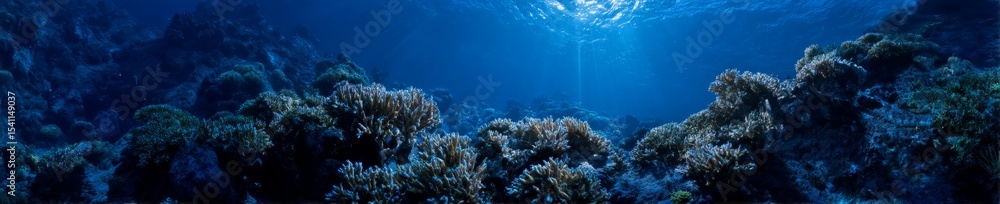 Fototapeta premium Underwater coral reef exploration ocean hdr 360 degree view nature